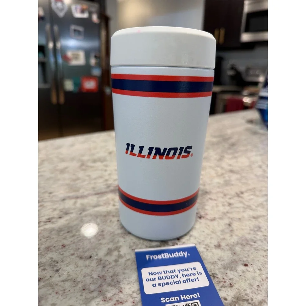 FrostBuddy Illinois Fighting Illini Universal Can Cooler Insulator White NCAA